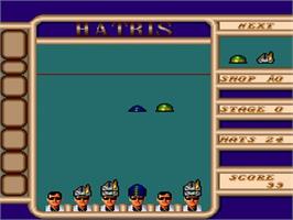 In game image of Hatris on the NEC TurboGrafx-16.