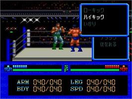 In game image of Maniac Pro Wres - Asu E No Tatakai on the NEC TurboGrafx-16.