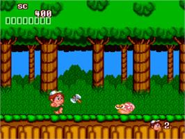 In game image of New Adventure Island on the NEC TurboGrafx-16.
