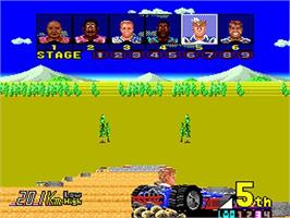 In game image of Power Drift on the NEC TurboGrafx-16.