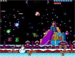 In game image of Santatlantean on the NEC TurboGrafx-16.