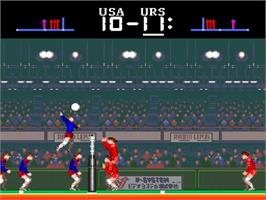 In game image of Super Volleyball on the NEC TurboGrafx-16.
