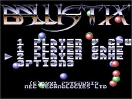 Title screen of Ballistix on the NEC TurboGrafx-16.