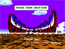 Title screen of Bravoman on the NEC TurboGrafx-16.