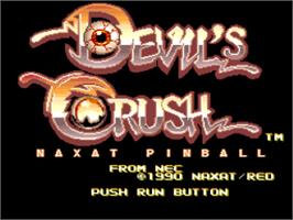 Title screen of Devil's Crush on the NEC TurboGrafx-16.