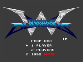 Title screen of Double Dungeons on the NEC TurboGrafx-16.