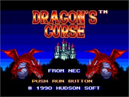Title screen of Dragon's Curse on the NEC TurboGrafx-16.