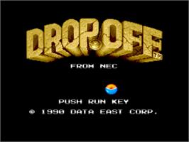 Title screen of Drop Off on the NEC TurboGrafx-16.