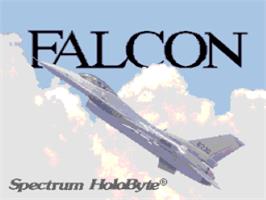 Title screen of Falcon on the NEC TurboGrafx-16.