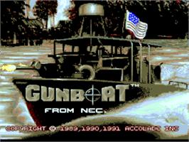 Title screen of Gunboat on the NEC TurboGrafx-16.