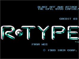 Title screen of R-type on the NEC TurboGrafx-16.