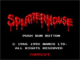 Title screen of Splatterhouse on the NEC TurboGrafx-16.