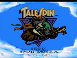 Title screen of Talespin on the NEC TurboGrafx-16.