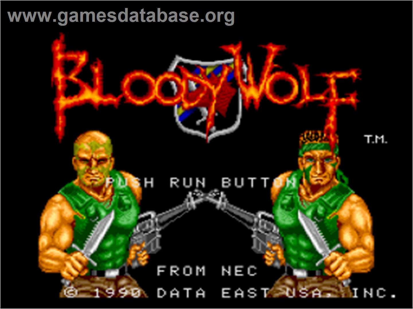 Bloody Wolf - NEC TurboGrafx-16 - Artwork - Title Screen