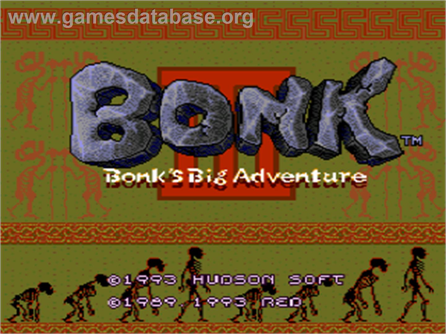 Bonk 3 - Bonk's Big Adventure - NEC TurboGrafx-16 - Artwork - Title Screen