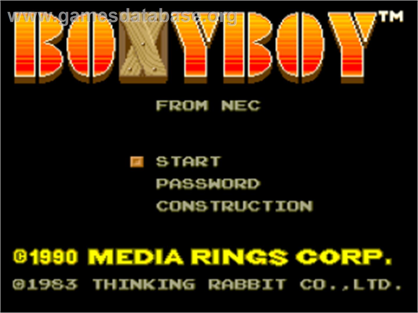 Boxyboy - NEC TurboGrafx-16 - Artwork - Title Screen