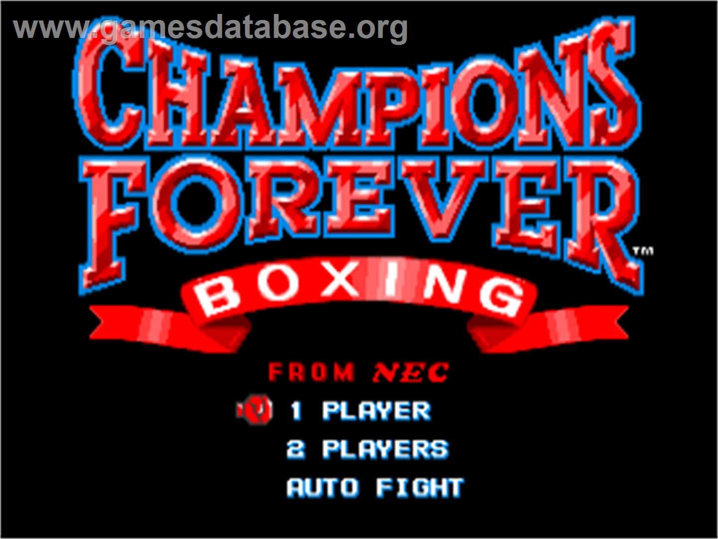 Champions Forever Boxing - NEC TurboGrafx-16 - Artwork - Title Screen