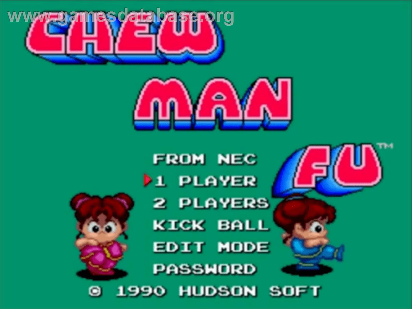 Chew Man Fu - NEC TurboGrafx-16 - Artwork - Title Screen