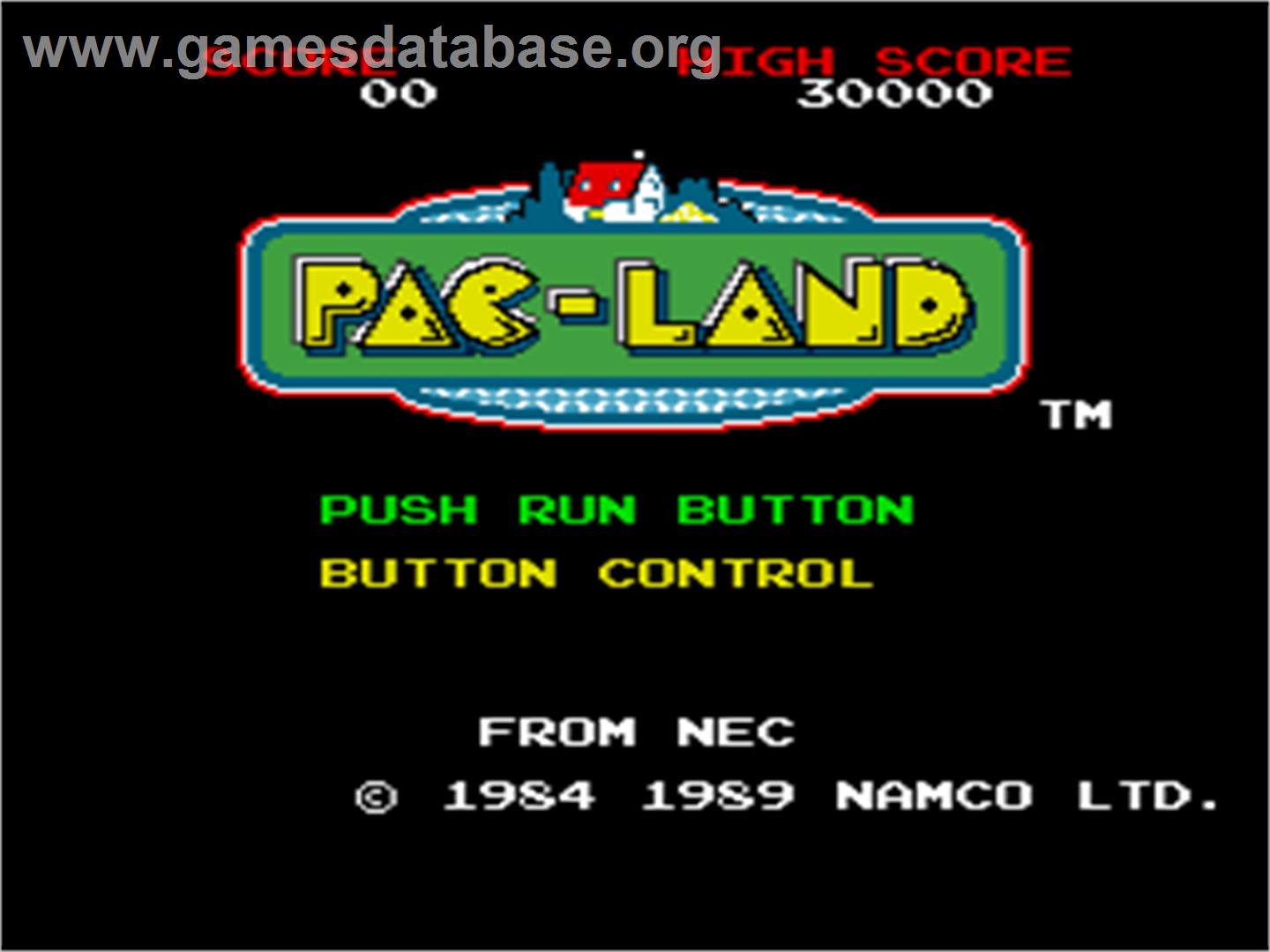 Pac-land - NEC TurboGrafx-16 - Artwork - Title Screen