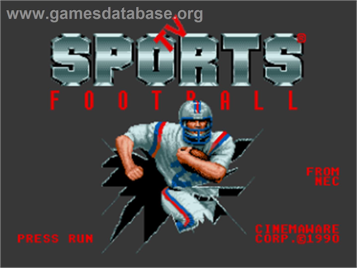 TV Sports: Football - NEC TurboGrafx-16 - Artwork - Title Screen