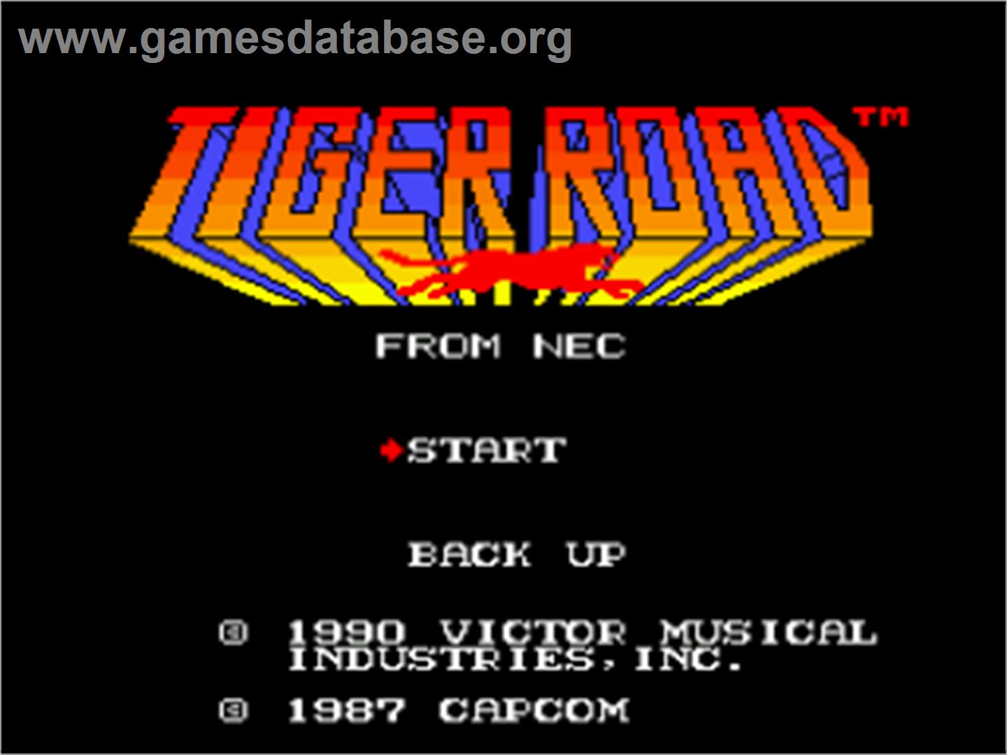 Tiger Road - NEC TurboGrafx-16 - Artwork - Title Screen
