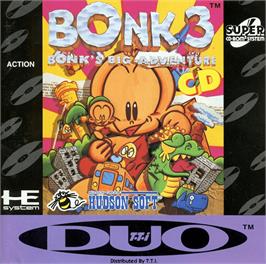 Box cover for Bonk 3: Bonk's Big Adventure on the NEC TurboGrafx CD.