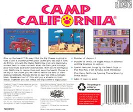 Box back cover for Camp California on the NEC TurboGrafx CD.