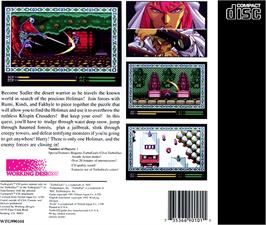 Box back cover for Exile on the NEC TurboGrafx CD.