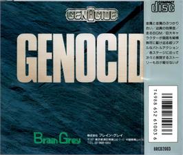 Box back cover for Genocide on the NEC TurboGrafx CD.