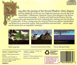 Box back cover for Loom on the NEC TurboGrafx CD.