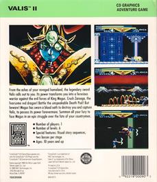 Box back cover for Valis 2 on the NEC TurboGrafx CD.
