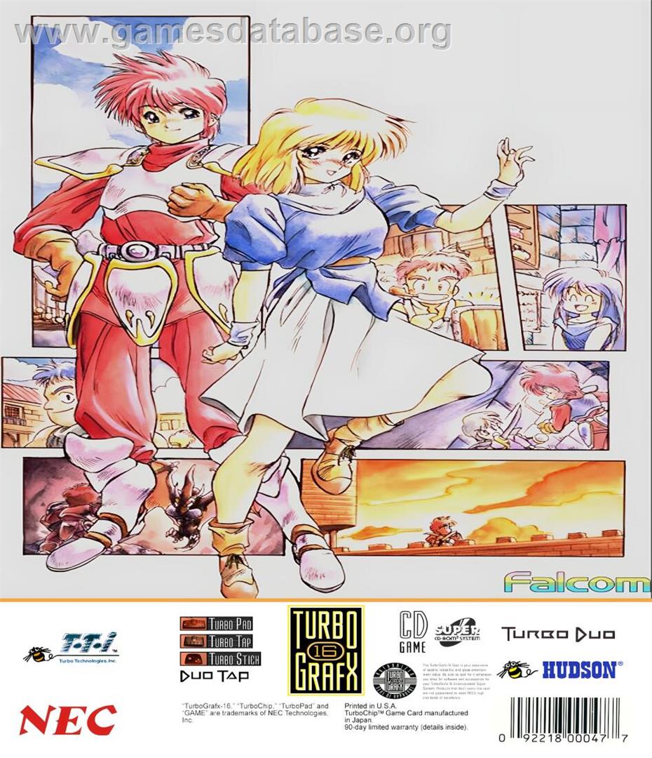 Ys 3 - Wanderers From Ys - NEC TurboGrafx CD - Artwork - Box Back
