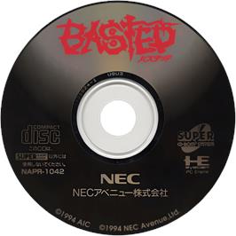Cartridge artwork for Basted on the NEC TurboGrafx CD.