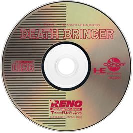 Cartridge artwork for Death Bringer - The Knight Of Darkness on the NEC TurboGrafx CD.