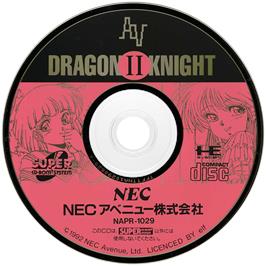 Cartridge artwork for Dragon Knight 2 on the NEC TurboGrafx CD.