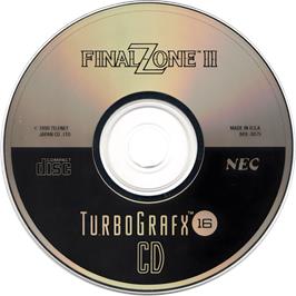 Cartridge artwork for Final Zone 2 on the NEC TurboGrafx CD.