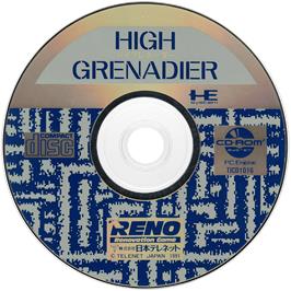 Cartridge artwork for High Grenadier on the NEC TurboGrafx CD.