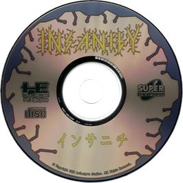 Cartridge artwork for Insanity on the NEC TurboGrafx CD.