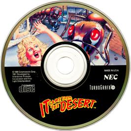 Cartridge artwork for It Came From The Desert on the NEC TurboGrafx CD.