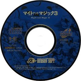 Cartridge artwork for Might And Magic 3 - Isles Of Terra on the NEC TurboGrafx CD.