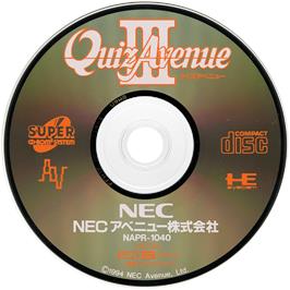 Cartridge artwork for Quiz Avenue 3 on the NEC TurboGrafx CD.