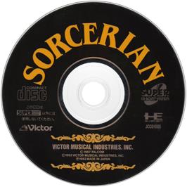 Cartridge artwork for Sorcerian on the NEC TurboGrafx CD.