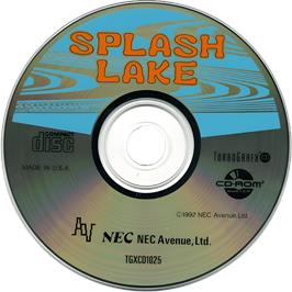 Cartridge artwork for Splash Lake on the NEC TurboGrafx CD.