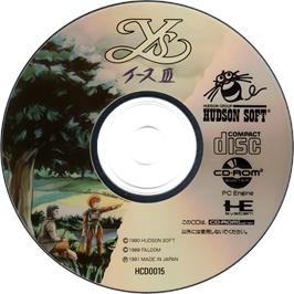 Cartridge artwork for Ys 3 - Wanderers From Ys on the NEC TurboGrafx CD.