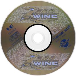 Cartridge artwork for Zero Wing on the NEC TurboGrafx CD.