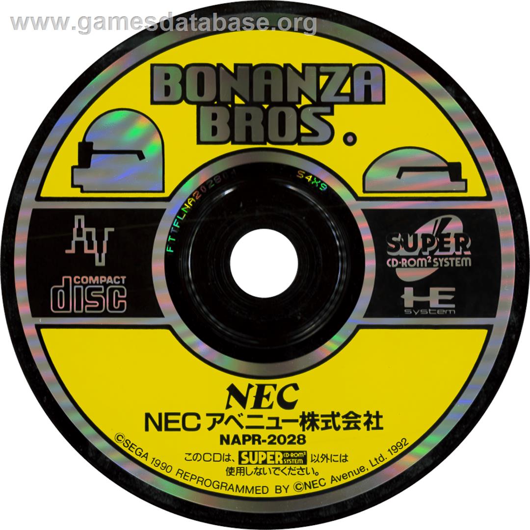 Bonanza Bros. - NEC TurboGrafx CD - Artwork - Cartridge
