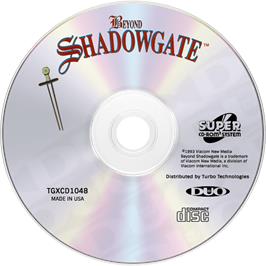 Artwork on the Disc for Beyond Shadowgate on the NEC TurboGrafx CD.