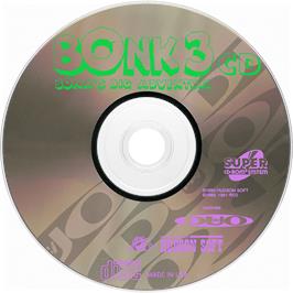 Artwork on the Disc for Bonk 3: Bonk's Big Adventure on the NEC TurboGrafx CD.