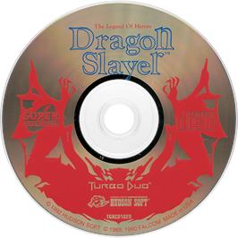 Artwork on the Disc for Dragon Slayer: The Legend of Heroes on the NEC TurboGrafx CD.