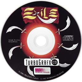 Artwork on the Disc for Exile on the NEC TurboGrafx CD.